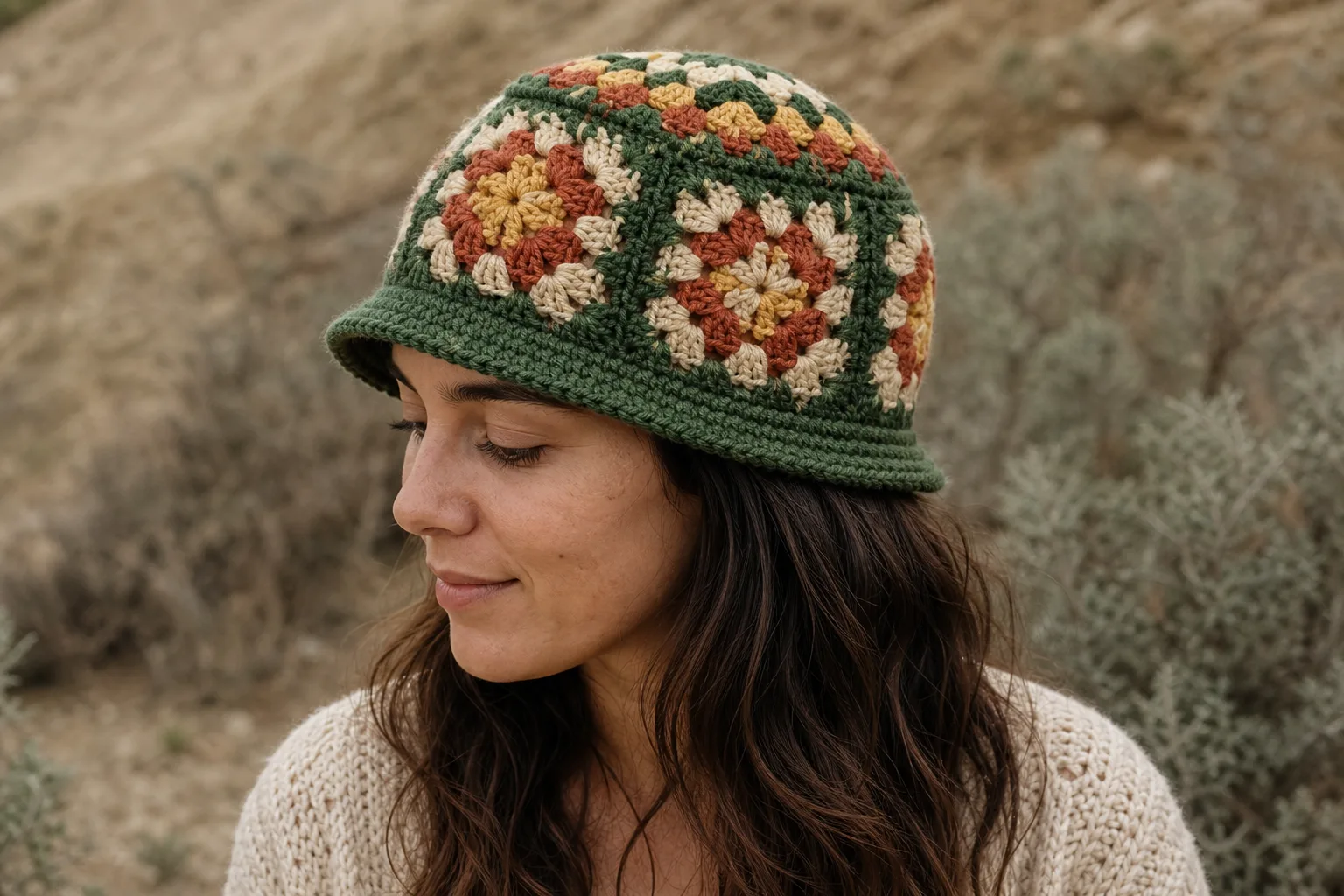 Granny Square Hat illustration
