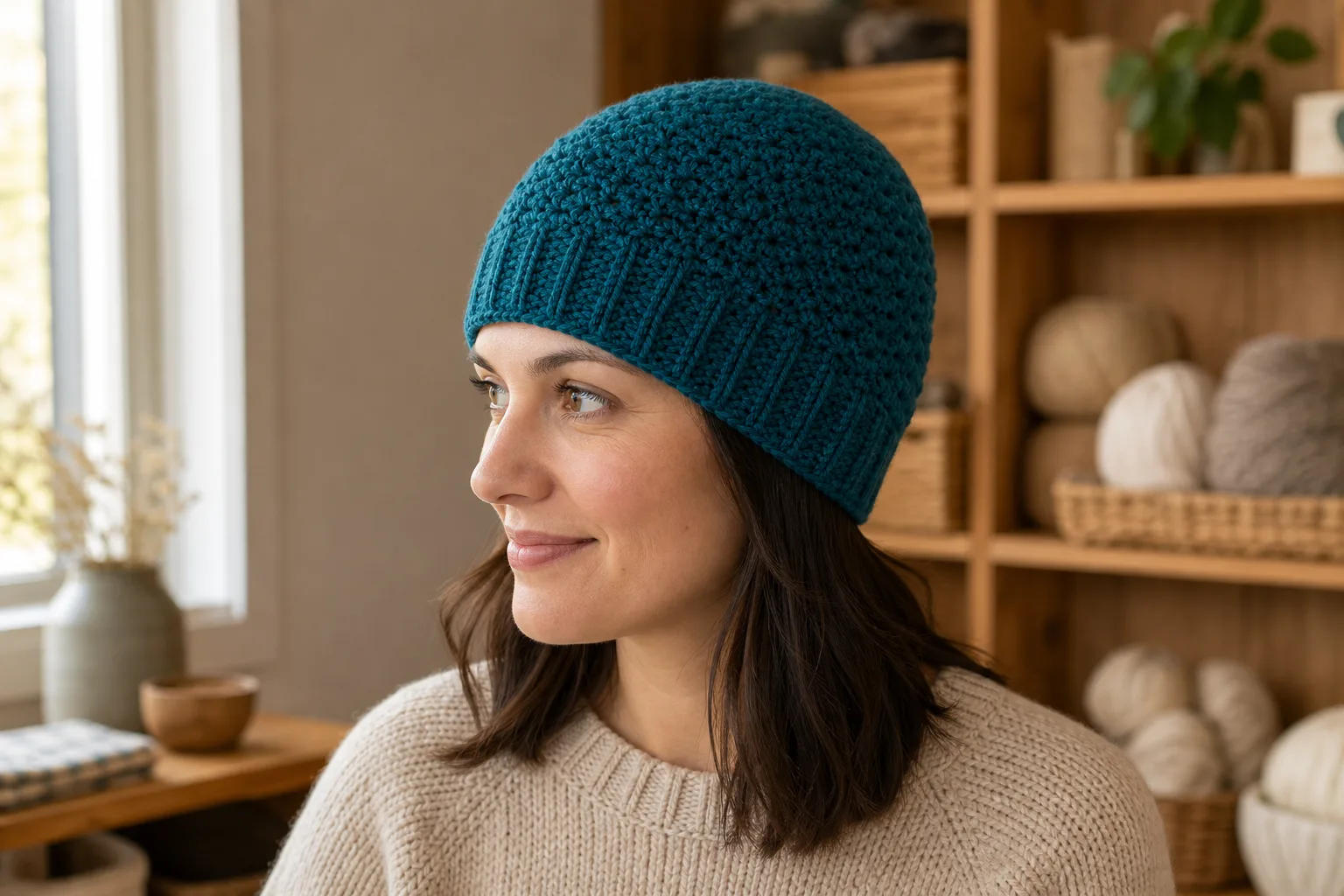 Moss Stitch Hat illustration
